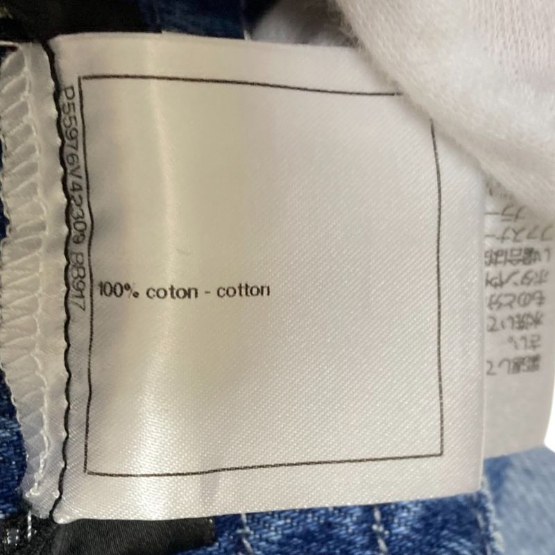 Chanel Coco Mark Button Tight Denim Skirt P55976 Size 36 Blue Ladies Used