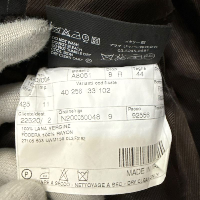 Good Prada Striped Tailored Jacket + Slacks Pants Suit Set-Up Size 44r Dark