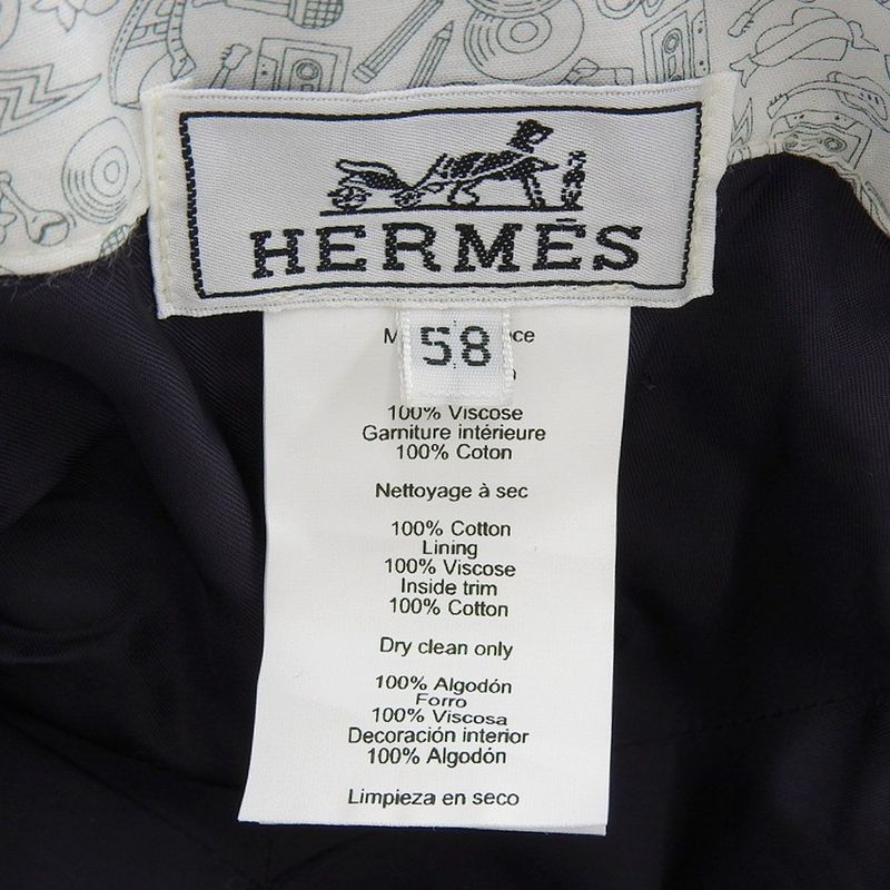 Hermes Serie Button Denim Baseball Cap Size 58 Indigo Men's Used