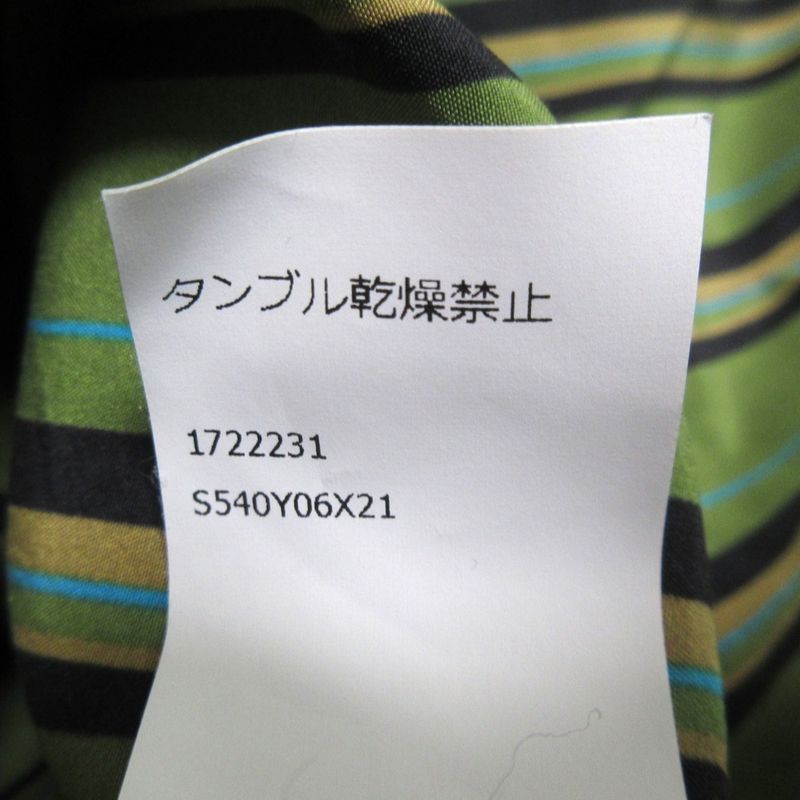 Loewe 100% Silk Striped Pattern Long Sleeves Long Shirt Size 36 Green Women's