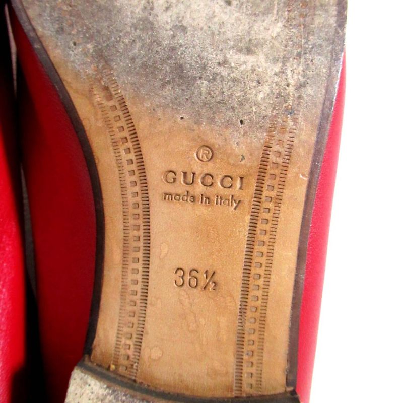 Gucci Brixton Leather Horsebit Loafers Heel Step 414998 Size 36.5 23.5cm