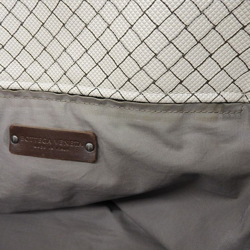 Good Bottega Veneta Marco Polo Intreccio Jet PVC Canvas Tote Bag Grey Men's Used