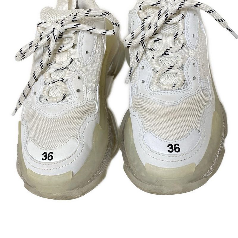 Balenciaga Sneakers 24 Women Triple S 544351 White Clear Sole Leather