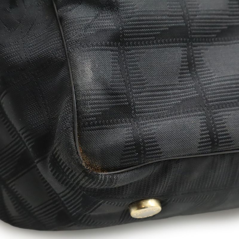 Chanel New Travel Line New Travel Line Tote MM Tote Bag Nylon Black Gold