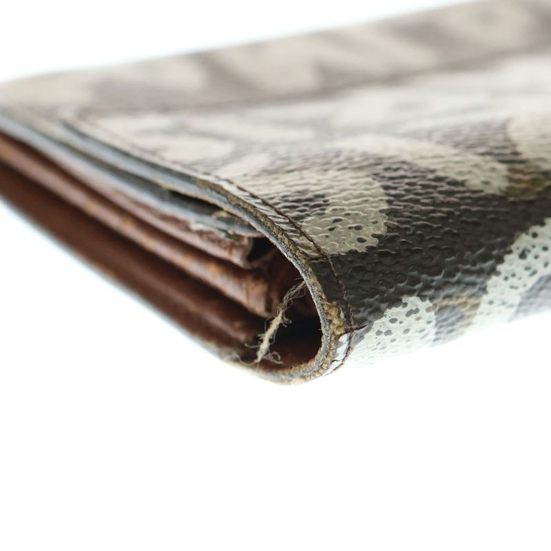 Louis Vuitton Monogram Graffiti Portefeuille Sarah Long Wallet Card Case Brown