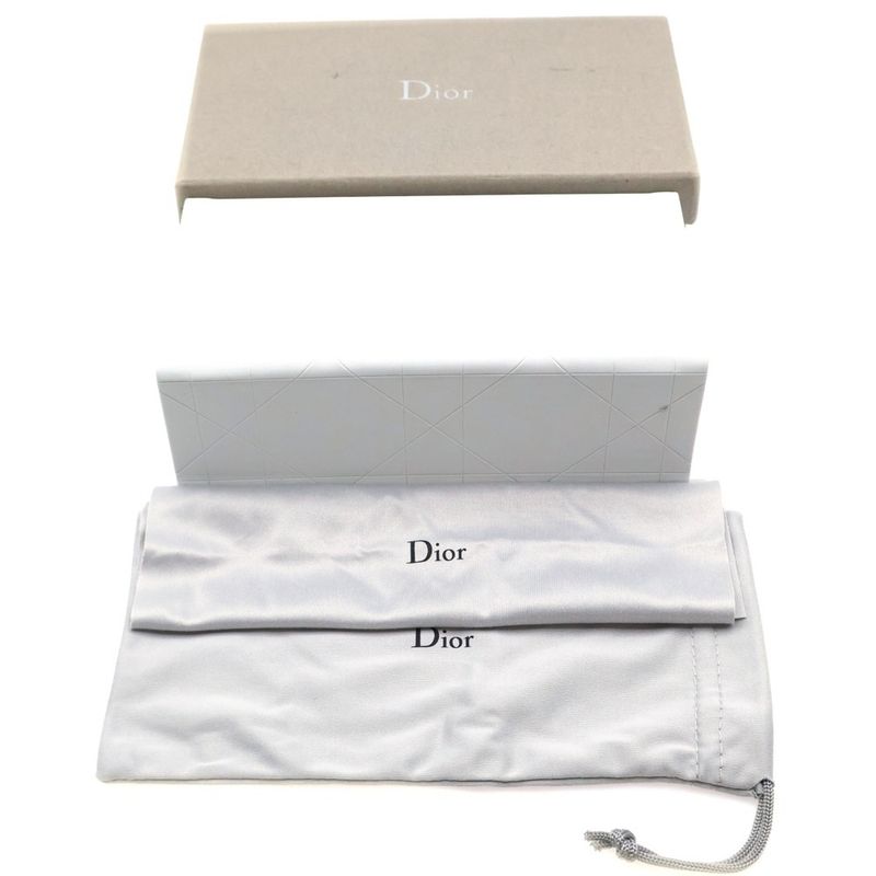 Christian Dior Logo Sunglasses Smoked Gradient Brown Frame Silver Hardware 19kjd