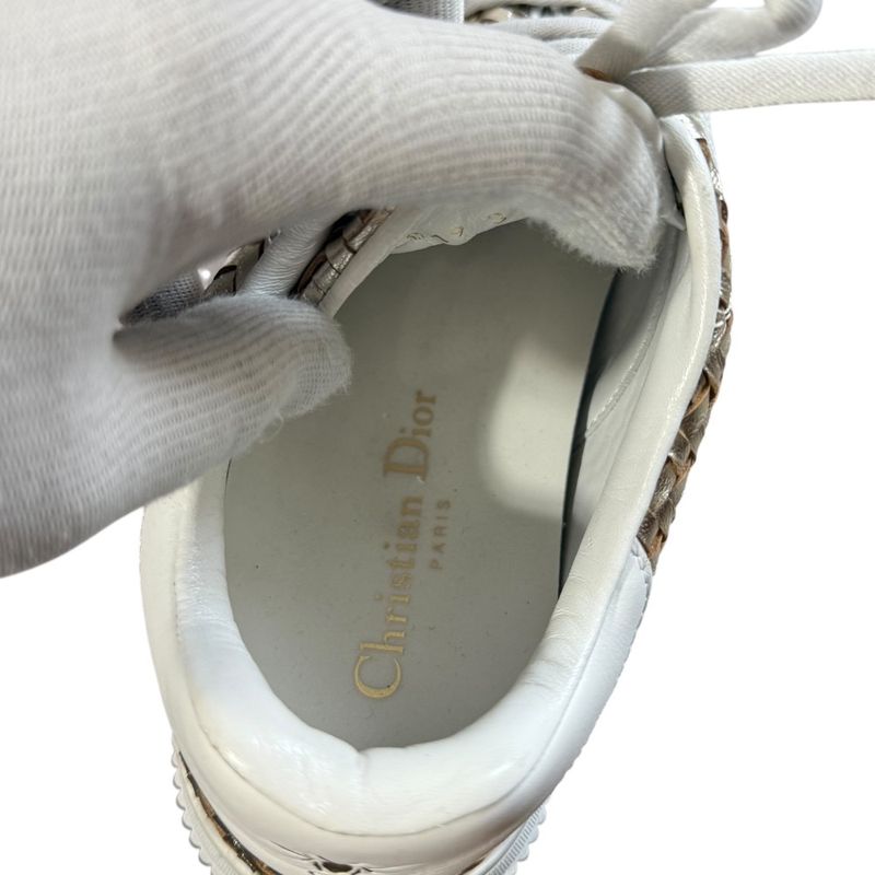 Christian DIOR D-smash Intrecciato Leather Sneakers 38 1/2 25.5cm (10.04in)