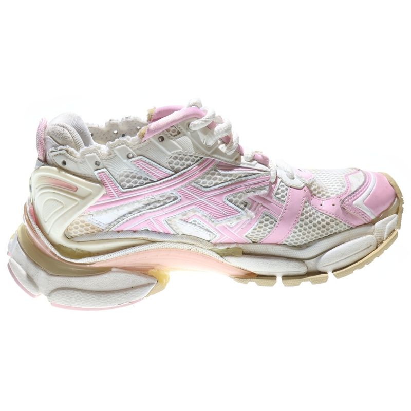 Balenciaga Runner Damaged Low Cut Sneakers White/pink 712821