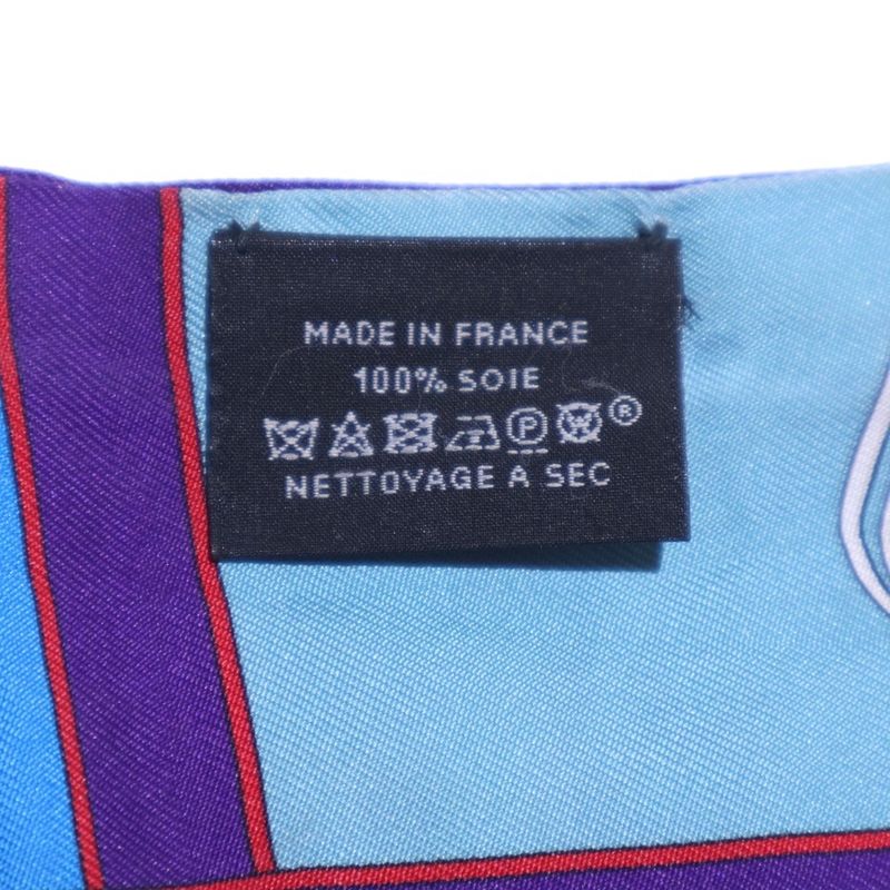 Hermes Twilly Camaille Silk Scarf Blue And Purple