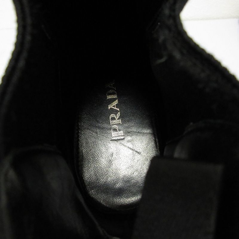 Good Prada Leather Side Gore Chelsea Boots Short Boots Size 39 Equivalent to