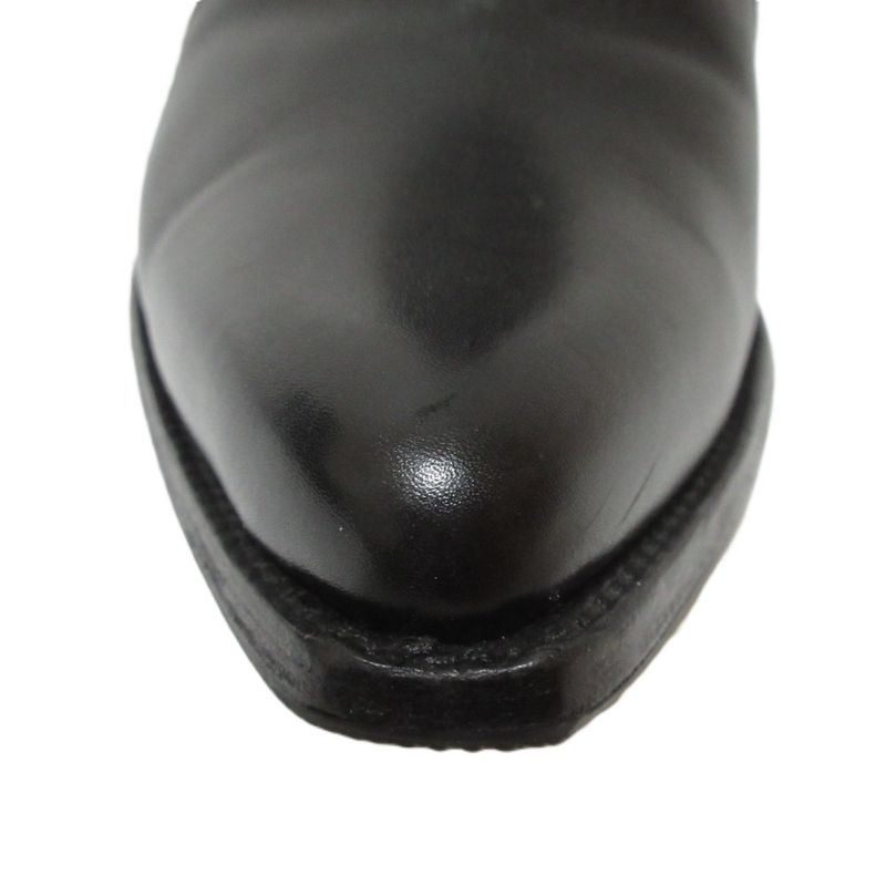 Celine Leather Chunky Heel Side Gore Short Boots Booties Equivalent To 25.5cm