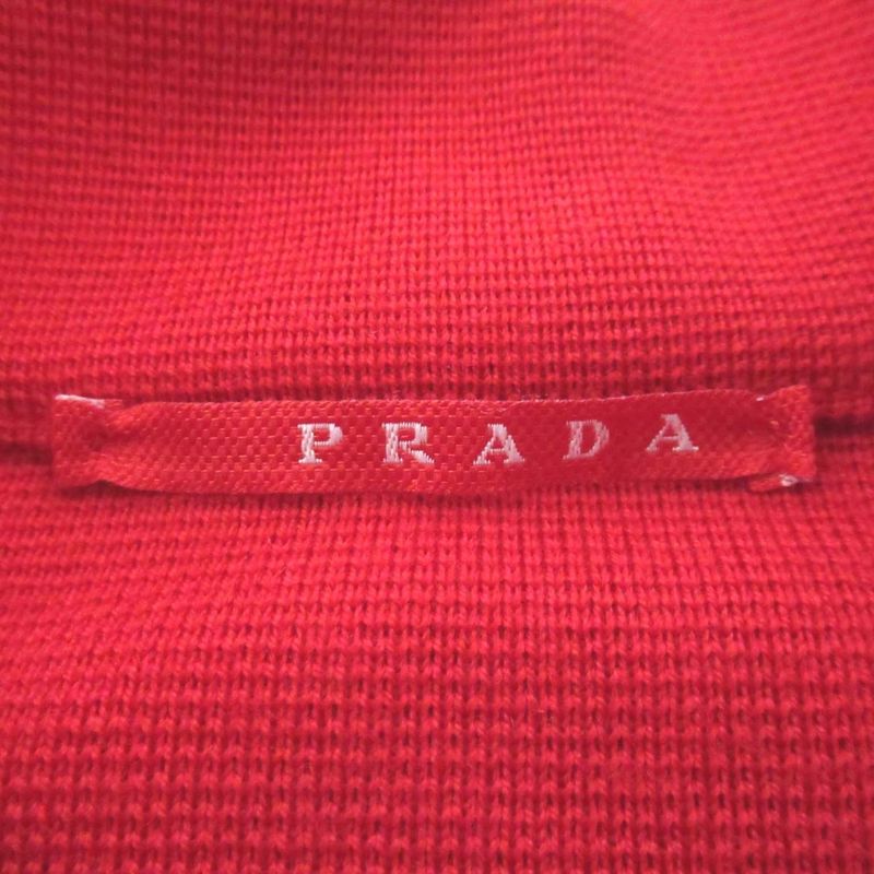 Prada Sport Nylon Switching Long Sleeve Half Zip Pullover Knit Sweater 50 Size
