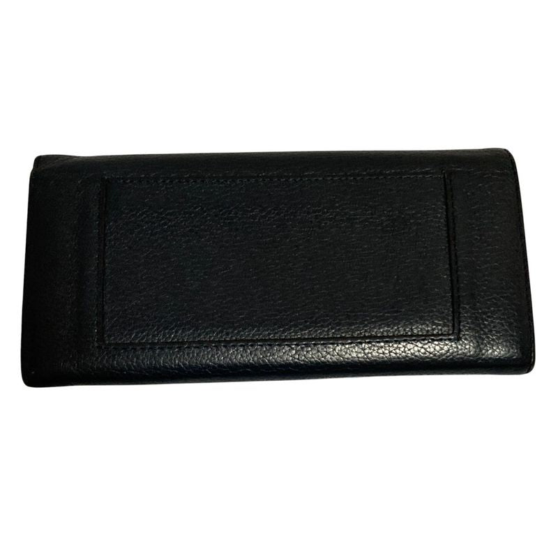 Celine Flap Leather Long Wallet Long Wallet Navy Ladies Used