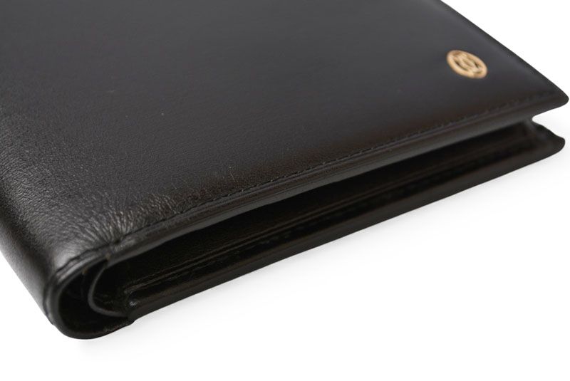 Cartier Wallet Men's Bifold Cartier Fold Wallet Leather Pasha De Cartier Black