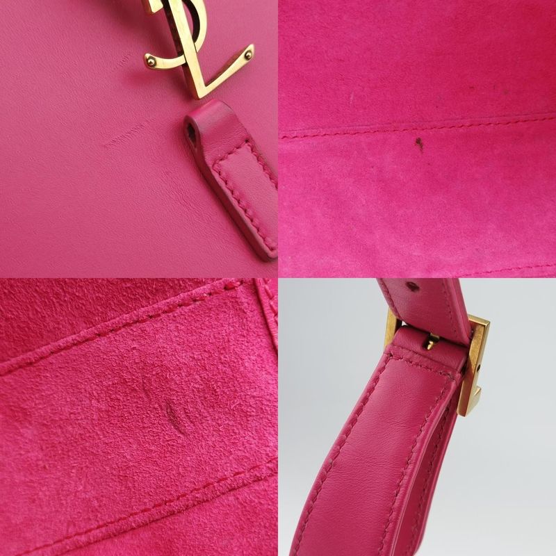 Yves Saint Laurentyves Saint Laurentle 5 A 7 Mini Hobo Rose Red Leather 657228