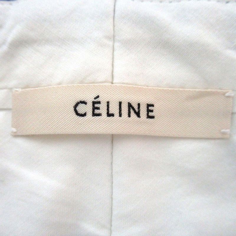 Celine Phoebe Period Center Press Slacks Pants Size 40 Blue Ladies Used