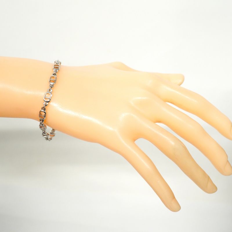 Christian Dior Bracelet CD Logo Metal Silver Ladies