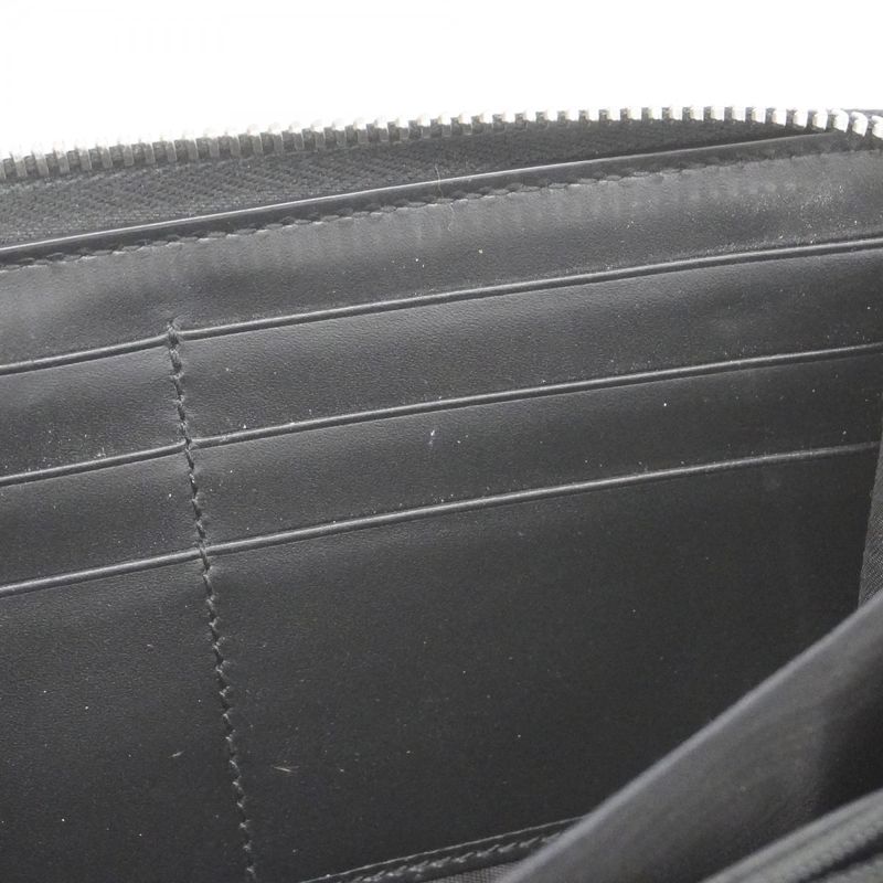 Guccissima 473928 Leather Black Silver Hardware Men Women Unisex Long Wallet