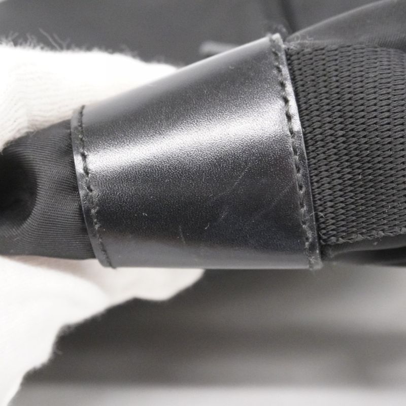 Prada Shoulder Bag Tessuto Nylon Black Silver Hardware Men Women Unisex