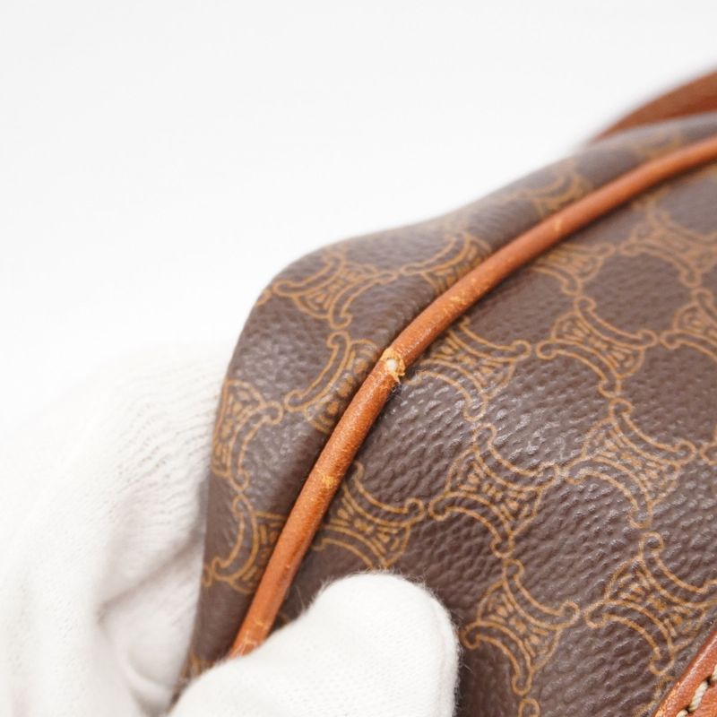 Celine Handbag Macadam PVC Brown Gold Hardware Women