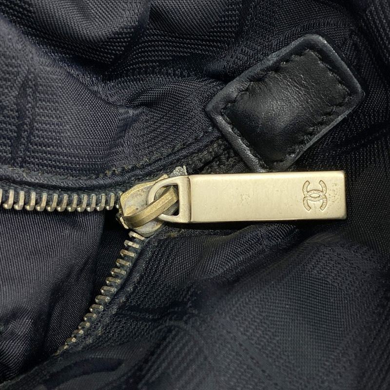 Chanel Tote New Travel Nylon Black Chien Pan Gold Hardware Women's