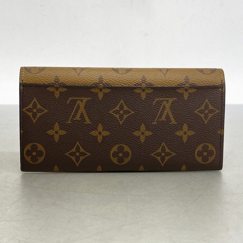 Louis Vuitton Long Wallet Monogram Reverse Portefeuille Emily M82157 Brown