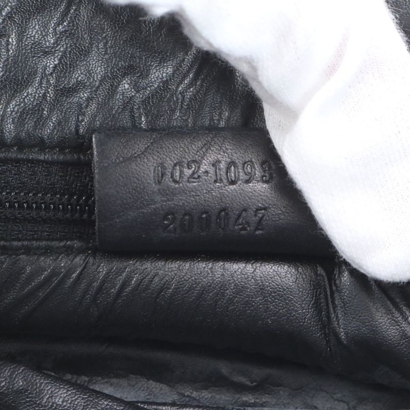 Gucci GG Canvas Sherry Line 002-1093 Leather Tote Bag Black A4 Men Ladies ERM