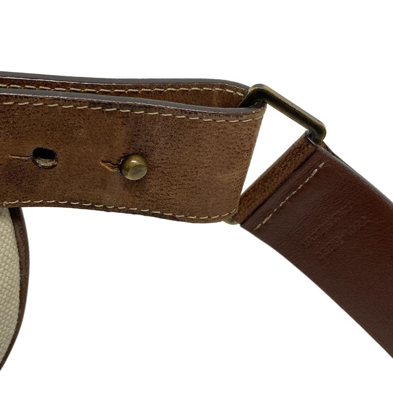 Dior/christian Dior Waist Pouch Saddle Bag Ivory X Dark Brown Leather