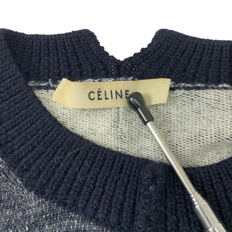 Celine | Phoebe Period Reconstructed Cotton Wool Crew Neck Knit | S | Gray |