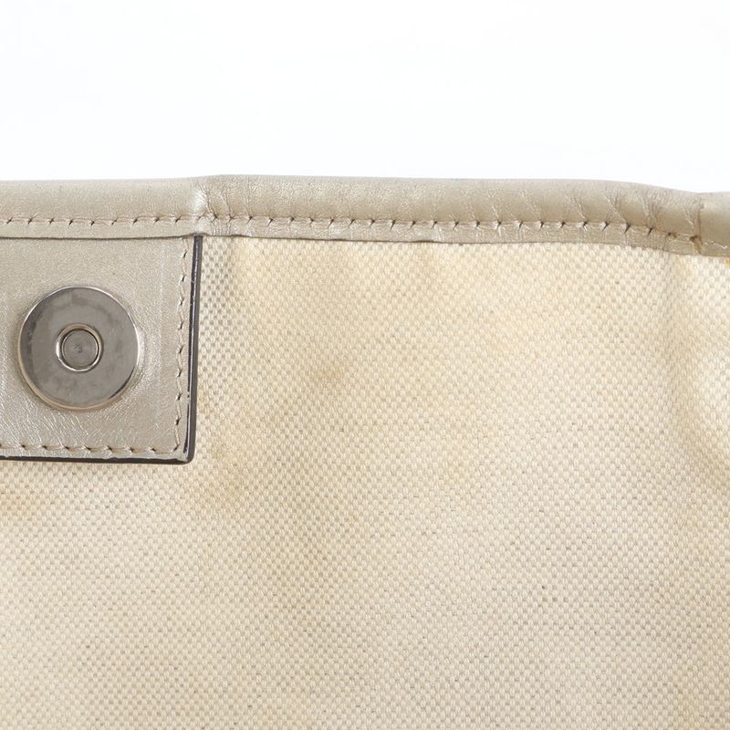 Gucci GG Crystal 197953 Leather Tote Bag Shoulder Hand Silver A4 Ladies RRM