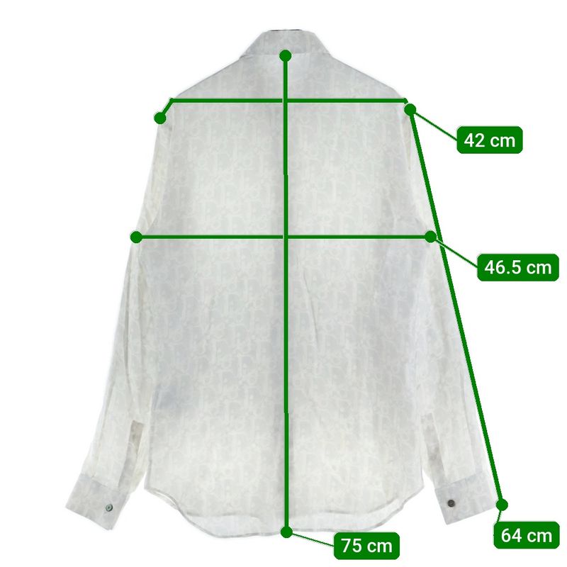 DIOR 21SS Oblique Patterned Silk Long Sleeved Shirt White 013c502a5141