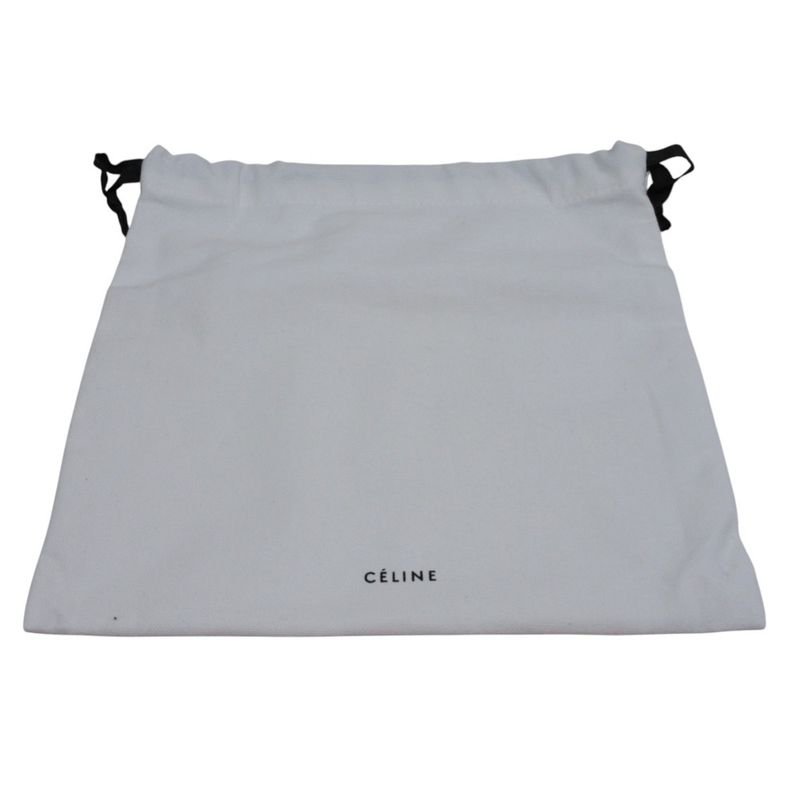 Celine Solo Bicolor Leather Clutch Bag Beige Blue Ladies Used