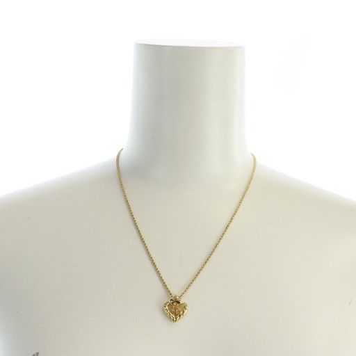 Christian DIOR Necklace Accessories Pendant Heart Logo Gold Color - GY11 MQ - OH