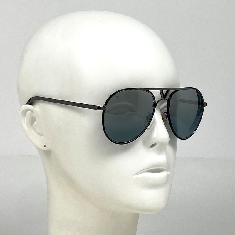 Louis Vuitton Logo Sunglasses Eyewear LV Sunglasses Metal Black Z2334e Men's