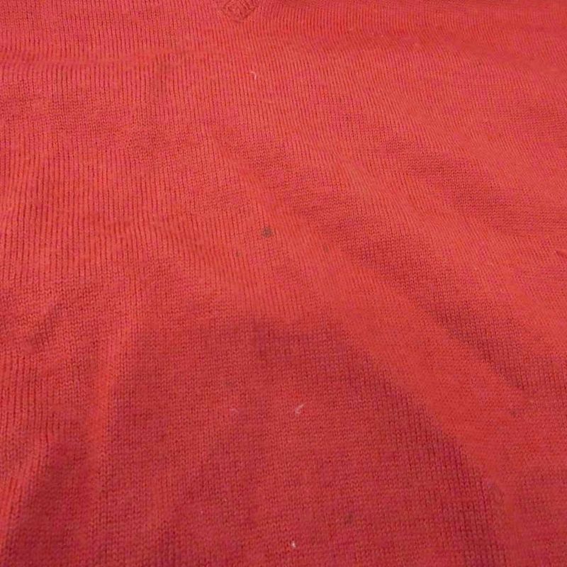 Christian DIOR Knitted Vest Sweater V-neck Logo Embroidery Red Approx M-L - MET2