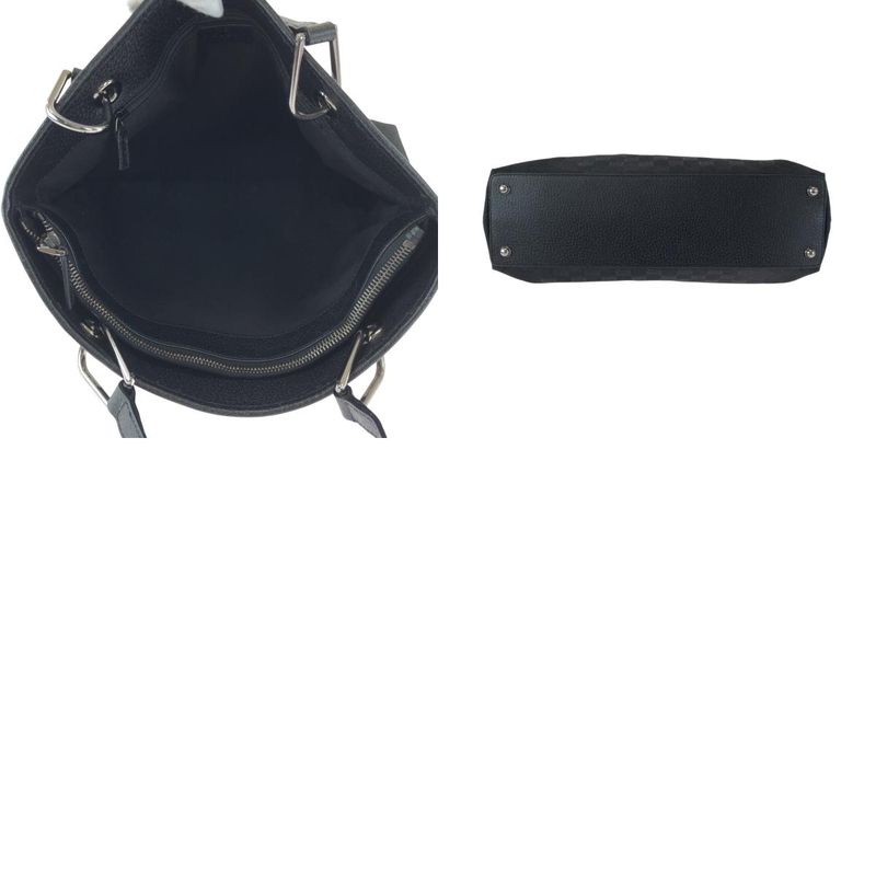 Gucci Black Silver Hardware GG Canvas 120837 Tote Bag Shoulder Bag Women 506031