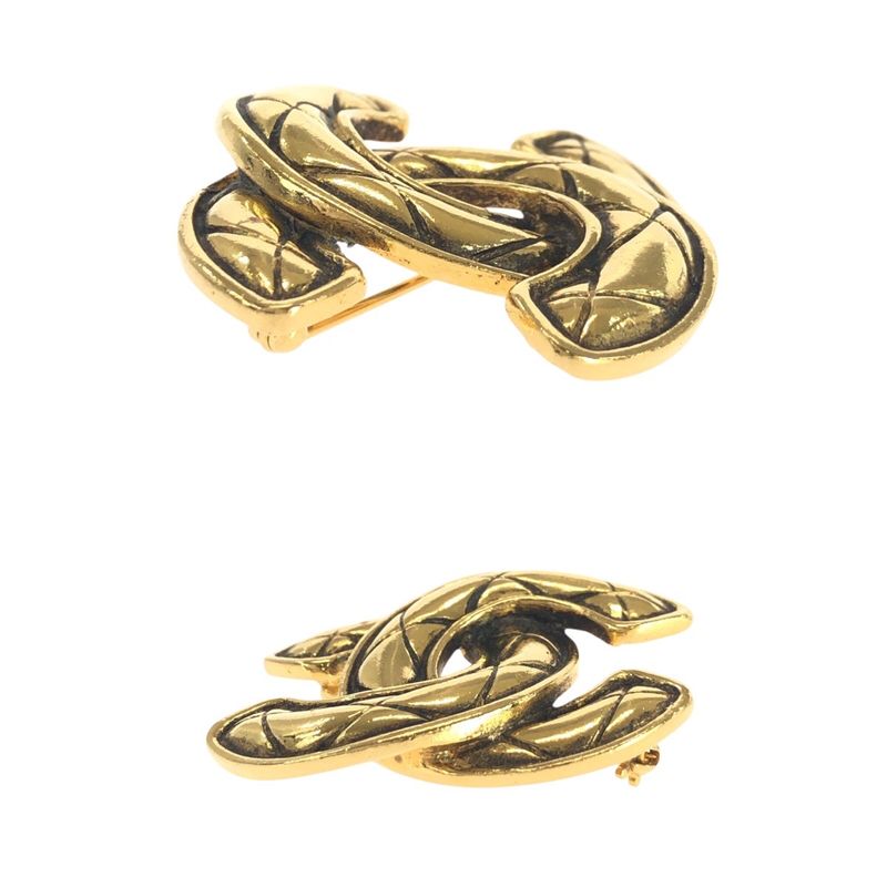 Chanel Vintage Coco Mark Gold Metal Brooch Ladies 505879