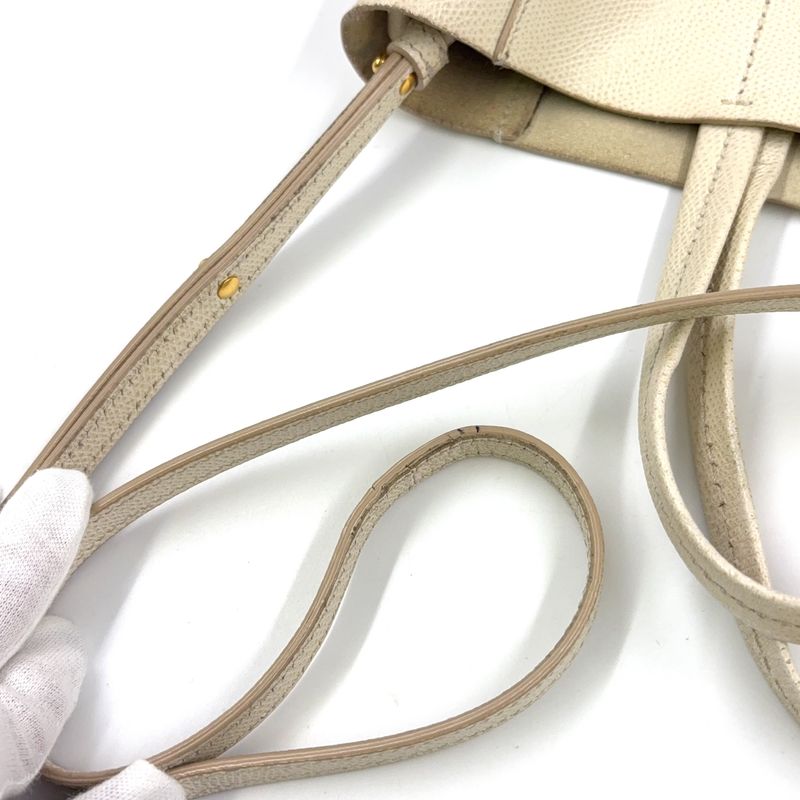 Celine Vertical Cabas 2WAY Shoulder Leather Off White Handbag Gold