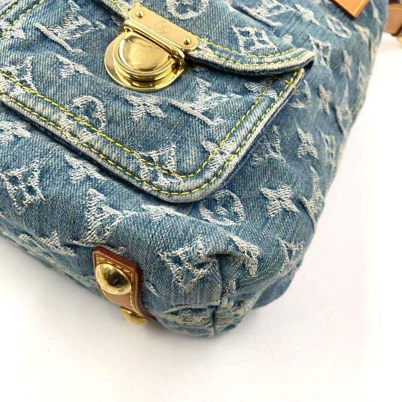 Louis Vuitton Baggy GM Monogram Denim Monogram Denim Leather × Denim Blue ×