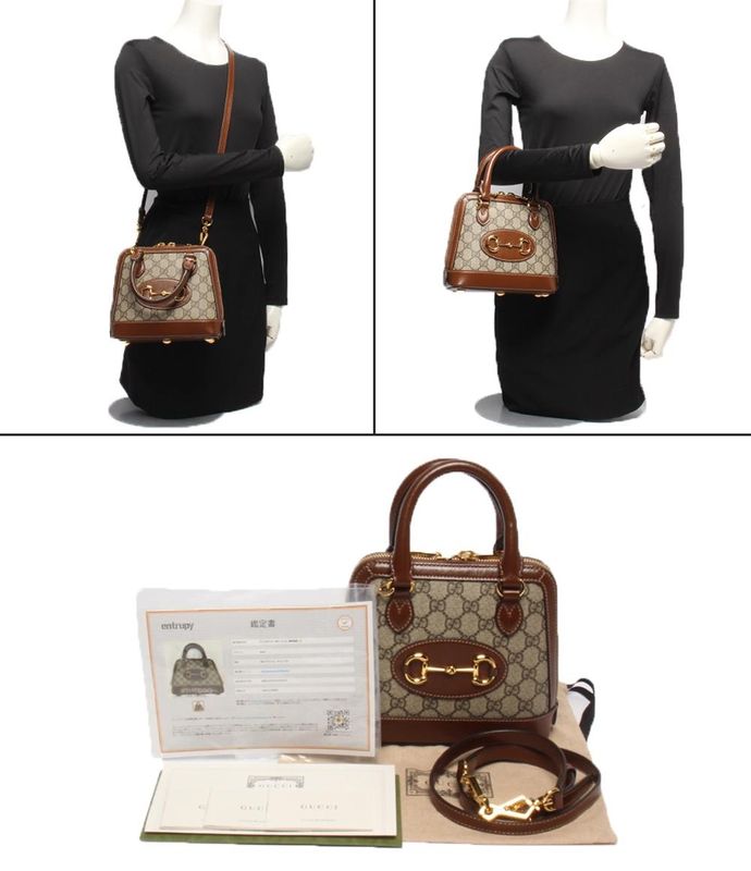 Gucci 2way Handbag Shoulder Bag Crossbody Horsebit 1955 GG Supreme 640716
