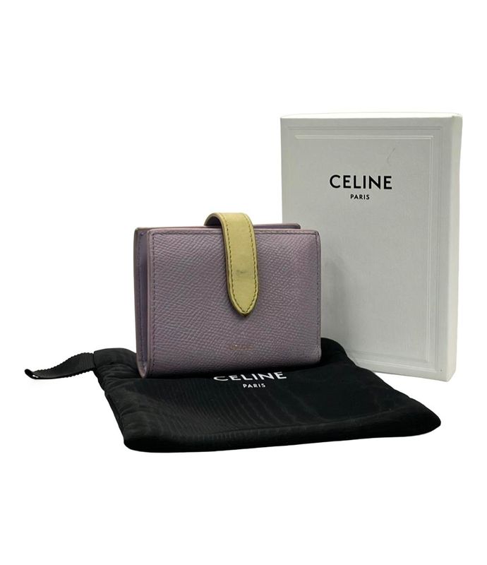 Celine Bifold Wallet Small Strap Wallet Leather Women's Celine