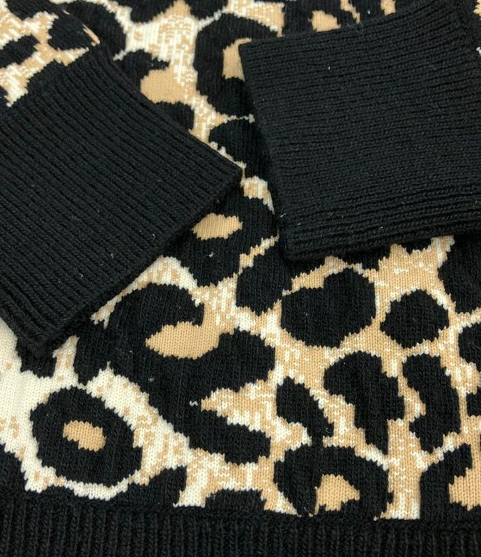 Celine Long Sleeve Knit Leopard Pattern Women's SIZE XS Celine