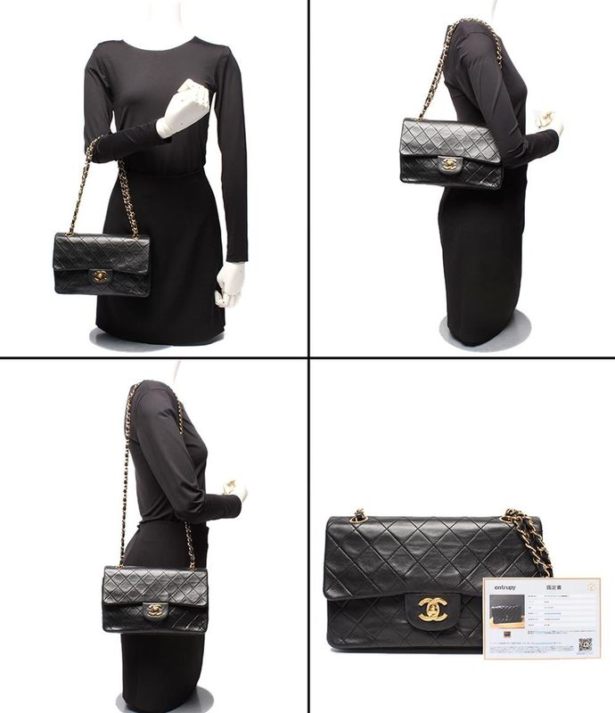 Chanel Chain Shoulder Bag Double Flap W Chain Gold Hardware Lambskin Matelasse