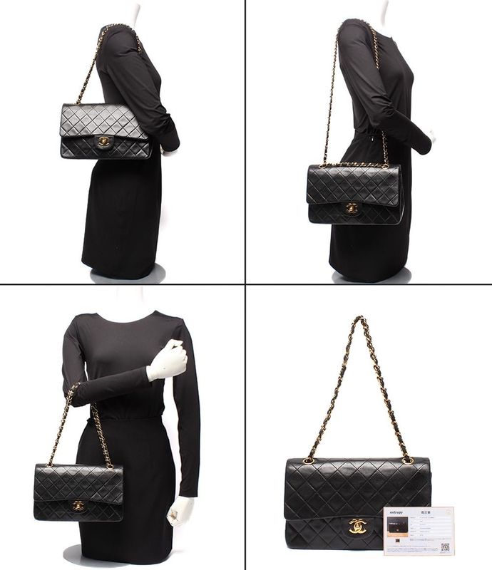 Chanel Handbag Shoulder Bag Shoulder Double Flap Double Chain Gold Hardware