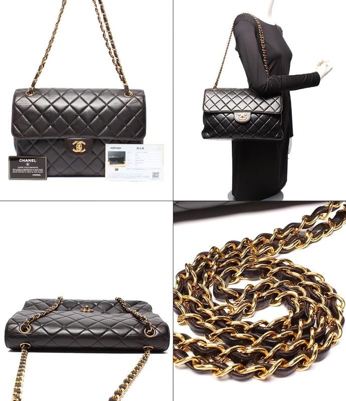 Chanel Shoulder Bag Double Flap W Chain Gold Hardware Shoulder Deca Matelasse