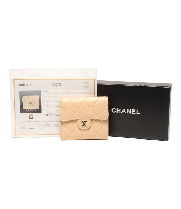 Chanel Trifold Wallet Silver Hardware Classic Small Flap Wallet Women's Chanel