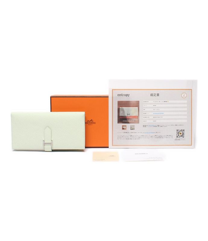 Hermes Long Wallet Silver Hardware Engraved Veil Fizz Vaux Epson Bearn Souffle