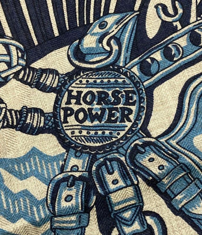 Hermes Scarf Carre H65 Cheval Punk Bandana Men's Hermes