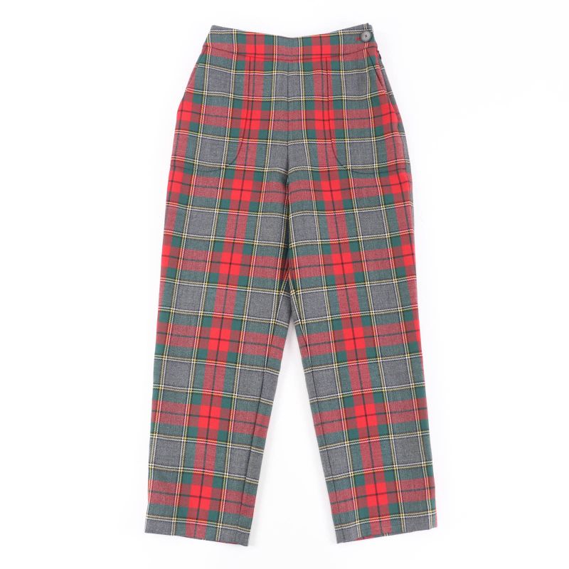 Christian DIOR 951p11a1210 100% Wool Checked Pants Multicolor 38 Made In Italy