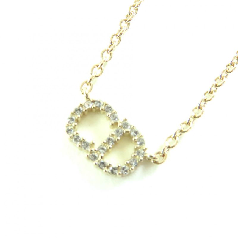◇dior Clair D Lune Necklace CD Logo Rhinestone Cles Clair D Lune Necklace Gold
